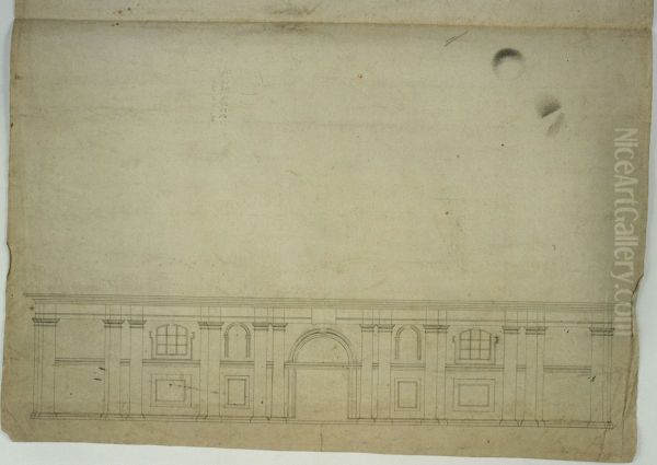 Measurements of the ground floor in the facade of St. Charles Borromeus' Church in Antwerp - view 1