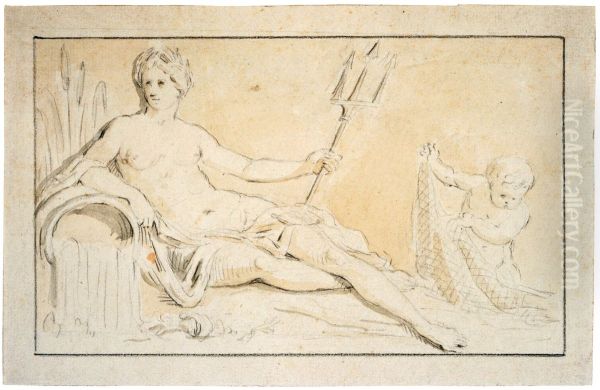 Design for a bas-relief depicting Shipping - view 1