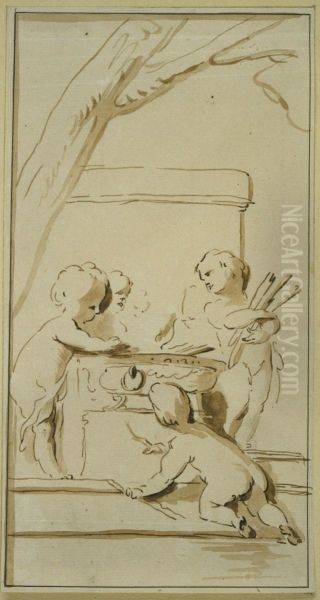 Design for a grisaille of Winter - view 1