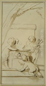 Design for a grisaille of Winter by Jacob de Wit