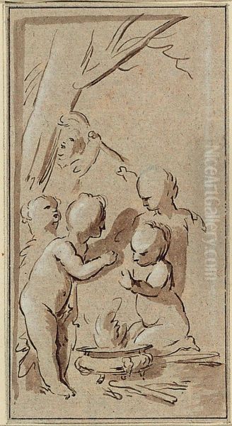 Schets van een allegorie van de Winter - view 1