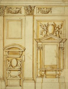 Design for the wall of a chapel with two tombs by unknown