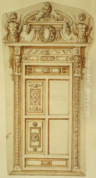 Design for a decorated door frame - view 1