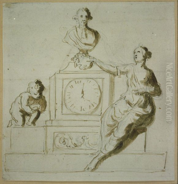Pendule avec figure allegorique - view 1