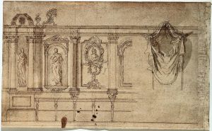 Design for the former choir pews of St Michael's Church in Ghent by Michiel van der Voort (I)