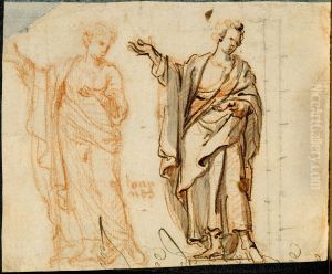 Twee ontwerpen voor het beeld van Johannes de Evangelist op de calvarieberg van de Sint-Pauluskerk te Antwerpen by Michiel van der Voort (I)