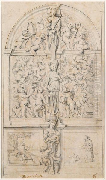 Design for the "Engelenpoort" (Angels' Gate) of St. Augustine's Church in Tienen - view 1