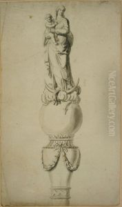 Entwurf fur die Bekronung eines Zeremonienstabes by Jan Frans van Geel