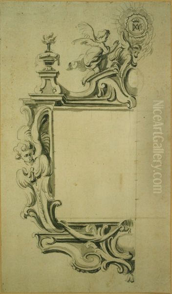 Design for the left-hand half of a frame for a painting or a brotherhood catalogue or reliquary - view 1