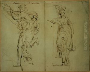 Esquisse de deux figures allegoriques by Lodewijk Willemsens