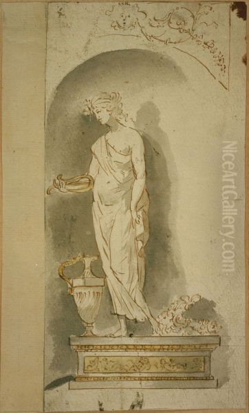 Femme avec harpe, sur une scene - view 1