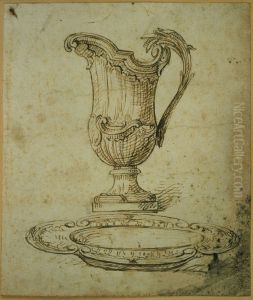Preliminary sketch for a jug and a dish