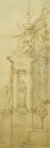 Design for the left-hand half of an altar