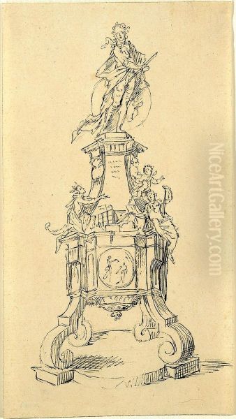 Keizersbeeld (of beeld van een legeraanvoerder?) op monumentaal voetstuk - view 1