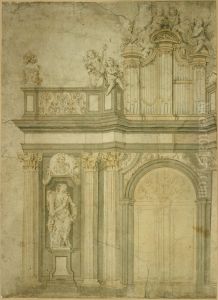 Ontwerp voor een doksaal en een portaal by Willem Ignatius Kerricx