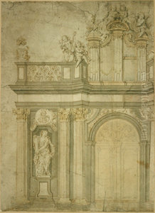 Design for a rood loft and a portal Design for a rood loft and a portal