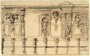 Design for a choir pew in an unknown Cistercian abbey by unknown
