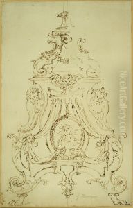 Ontwerp voor een voetstuk van een kandelaar by Willem Jacob Herreyns