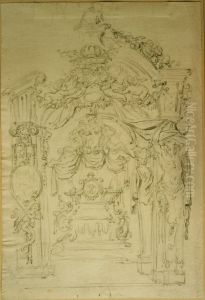 Ontwerp voor een troon of voor een praalbed by Willem Jacob Herreyns