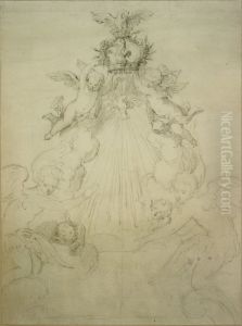 Ebauche pour le couronnement d'un autel ou d'un trone d'exposition