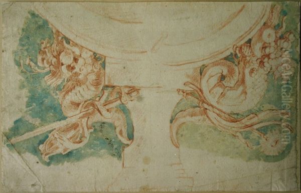 Design for the crown of a gate (?) - view 1