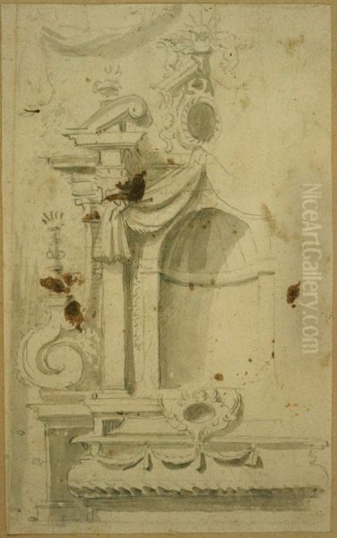 Design for the left-hand half of an altar of Our Lady - view 1