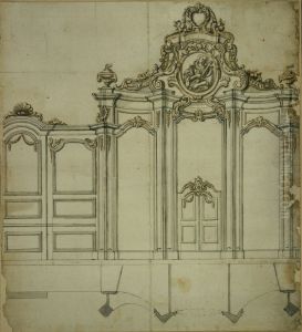 Design for a confessional and panelling in Rococo style by unknown