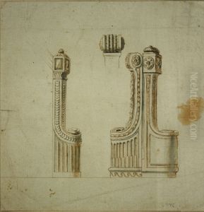 Entwurf fur drei Treppenpfahle im Stil von Ludwig XVI. by unknown