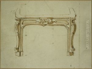 Ebauche de cheminee aux decorations rococo