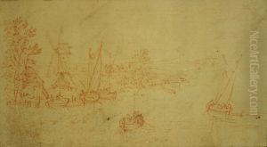 Landschap met rivierzicht by Jan Brughel