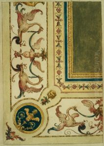 Design for a decorative detail of a ceiling by unknown
