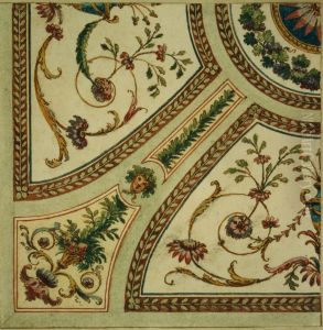 Ebauche detaillee de decoration d'un plafond