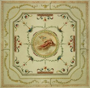 Design for a decorative detail of a ceiling in Neo-Classical style by unknown