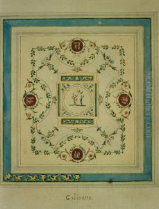 Ebauche de decoration d'un plafond dans le style neoclassique by unknown