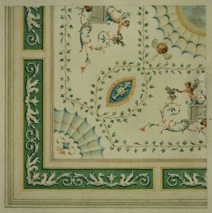 Design for a decorative detail of a ceiling in Neo-Classical style by unknown