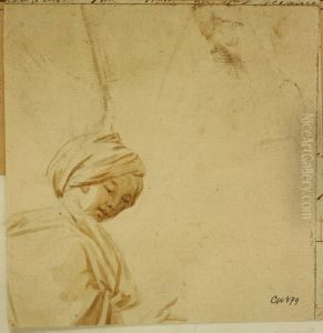 Sketch of a young woman with turban by unknown