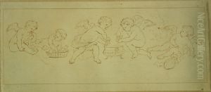 Wijpersende putti by unknown