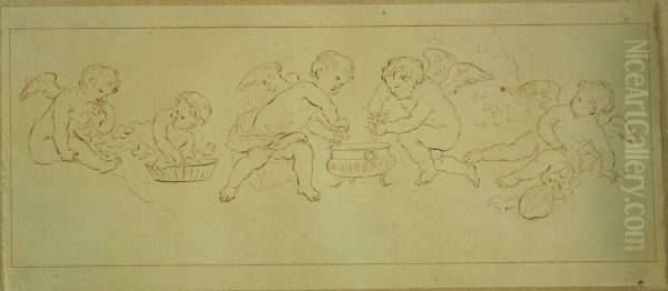 Putti en train de presser des raisins - view 1