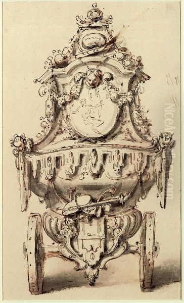 Variation design for the back of float II for the "Praeltrein" procession of St. Rumbold in Mechelen - view 1
