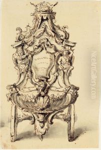 Design for the back of float IV for the "Praeltrein" procession of St. Rumbold in Mechelen