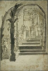 Scene de la Passion du Christ : interrogatoire par Ponce Pilate by unknown