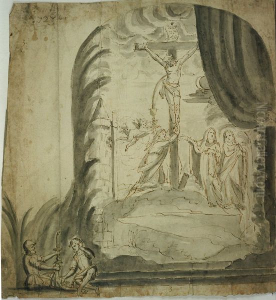 Scene from the Passion of Christ: Christ on the cross with the holy women - view 1