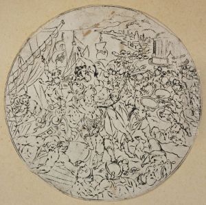 Medallion depicting the abduction of the Roman women by unknown