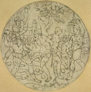 Medaillon representant la lapidation de deux hommes by unknown