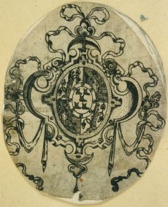 Ebauche de decoration avec blason by unknown