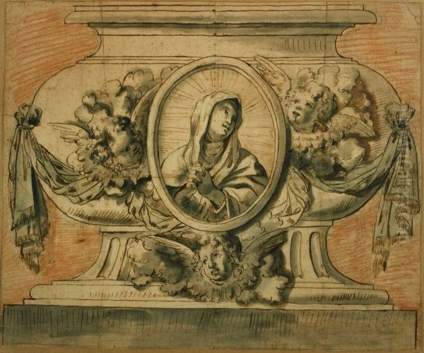 Reliquary depicting the Madonna at prayer - view 1