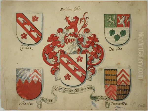 Coats of arms of the families Coulez, De Vos, Marix and Termonde - view 1