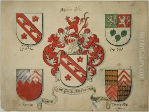 Wapenschilden van de families Coulez, De Vos, Marix en Termonde by unknown