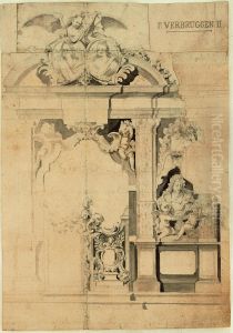 Design for a rood screen with tomb by Pieter Verbrugghen the Elder
