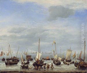 The Embarkation of Charles II at Scheveningen by Willem van de Velde the Younger